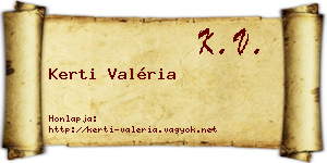 Kerti Valéria névjegykártya